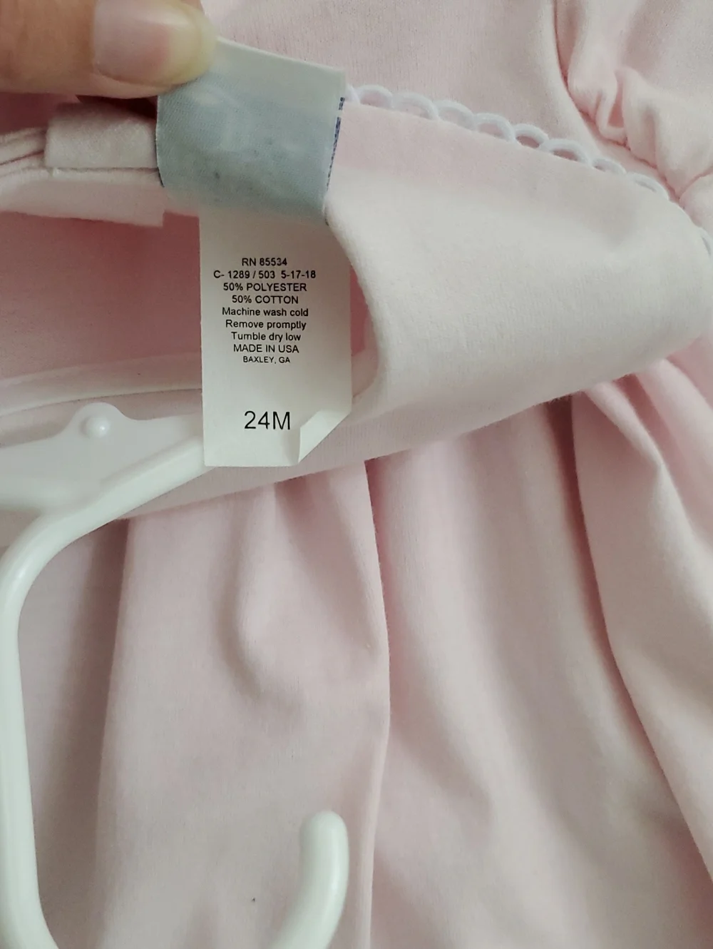 NWT The Bailey Boys Light Pink Long Sleeve Classic Collared Dress Sz24m